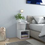 vidaXL Tables de chevet 2Pièces Blanc brillant 35x35x55cm bois ingénierie