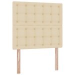 vidaXL Lit avec rangement et matelas Crème 100 x 200 cm tissu
