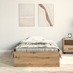 lit vidaXL Artisan Chêne 90x200 cm Bois d'ingénierie