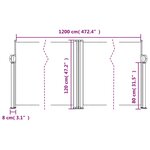 vidaXL Auvent latéral rétractable vert foncé 120x1200 cm