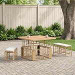 vidaXL Ensemble de salle à manger pour jardin 3 Pièces Nature et Blanc