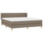 vidaXL Sommier à lattes de lit avec matelas Taupe 180x200 cm Tissu