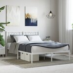 vidaXL Cadre de lit métal sans matelas et tête de lit blanc 160x200 cm