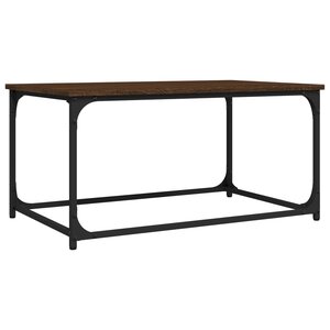 vidaXL Table basse Chêne marron 80x50x40 cm Bois d'ingénierie et fer