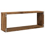 vidaXL Étagères murales cube 2 Pièces vieux bois 60x15x23 cm