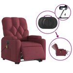 vidaXL Fauteuil inclinable de massage électrique Rouge bordeaux Tissu