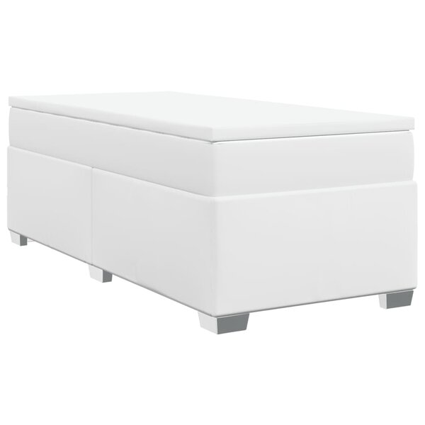 vidaXL Sommier à lattes de lit avec matelas Blanc 90x190 cm Similicuir