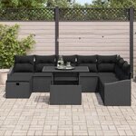 vidaXL Ensemble de canapé de jardin 9 Pièces Noir polyrotin