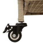 vidaXL Boîte rangement jardin roues beige 160x55x75 cm résine tressée