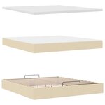VidaXL Cadre de lit ottoman avec matelas crème 180x200 cm tissu