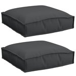 vidaXL Coussin pour assise de palette 2 Pièces Noir 40 x 40 x 8 cm