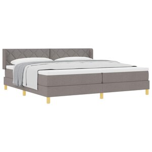 vidaXL Lit à ressorts avec matelas Taupe 200 x 200 cm Polyester