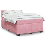 vidaXL Sommier à lattes de lit avec matelas Rose 140x190 cm Velours