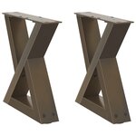 vidaXL Pieds de table basse 2 pièces Acier naturel 40 x (30-31 3) cm Acier