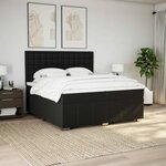 vidaXL Sommier à lattes de lit avec matelas Noir 200x200 cm Tissu