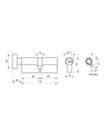 THIRARD - Cylindre de serrure à bouton T2  40Bx30mm  nickel  anti-arrachement  anti-perçage  anti-crochetage  5 clés