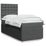 vidaXL Sommier à lattes de lit avec matelas Gris foncé 80x200 cm Tissu