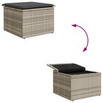 Ensemble de canapé de jardin 6 pièces vidaXL avec coussins Gris clair Poly Rotin
