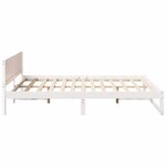 vidaXL Cadre de Lit Blanc Bois Massif 150 x 200 cm Robuste Lit