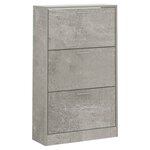 vidaXL Armoire à chaussures Gris béton 63x24x103 cm Bois d'ingénierie