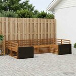 vidaXL Ensemble de canapés d'extérieur 6 Pièces Naturel