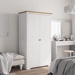vidaXL Garde-robe BODO blanc marron 99x53 5x173 cm bois massif de pin