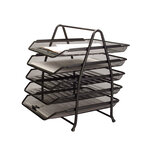 Corbeilles courrier q-connect maille metallique documents   a4 350x275x375 mm coloris     noir - set 5 un