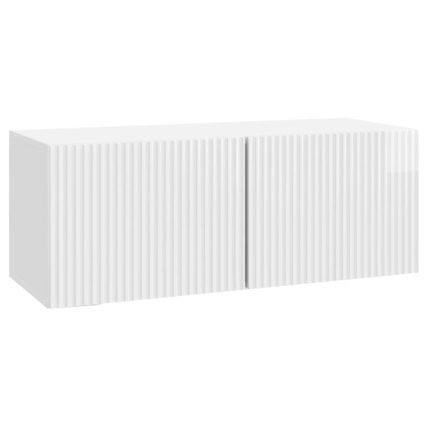 vidaXL Meuble TV mural 78 5 x 31 x 30 cm Blanc brillant