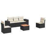 vidaXL Salon de jardin 6 Pièces avec coussins noir résine tressée