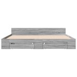 vidaXL Cadre de lit avec tiroirs sans matelas sonoma gris 180x200 cm