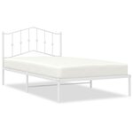 vidaXL Cadre de lit métal sans matelas et tête de lit blanc 100x200 cm