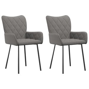 vidaXL Chaises à manger lot de 2 gris clair tissu
