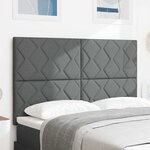 vidaXL Tête de Lit en Tissu Géométrique Gris foncé 140 cm tissu