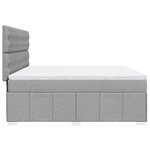 vidaXL Sommier à lattes de lit avec matelas Gris clair 180x200cm Tissu