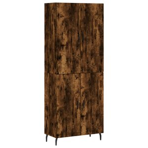 vidaXL Buffet haut Chêne fumé 69 5x34x180 cm Bois d'ingénierie