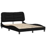 vidaXL Cadre de lit avec LED sans matelas Hvar noir 120x200 cm tissu