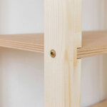 Etagère en bois massif blanc et bois naturel 39 x 137 x 146 cm