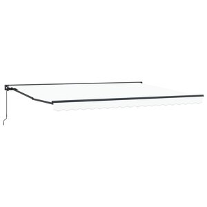 vidaXL Auvent rétractable manuel Blanc 4 5 × 3 5 m