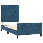 vidaXL Cadre de lit sans matelas bleu foncé 90x190 cm velours