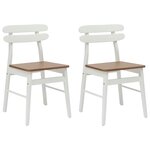 vidaXL Chaise de salle à manger 2 Pièces Blanc et Naturel