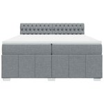 vidaXL Sommier à lattes de lit avec matelas Gris clair 200x200cm Tissu