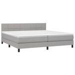 vidaXL Sommier à lattes de lit matelas LED Gris clair 200x200 cm Tissu
