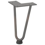 vidaXL Pieds en épingle à cheveux pour table basse 4 pièces Acier naturel 20 cm Acier massif
