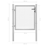 vidaXL Porte de jardin Acier galvanisé 105x125 cm Argenté