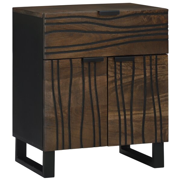vidaXL Meuble de chevet 50x33x60 cm en bois massif de noyer