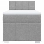 vidaXL Sommier à lattes de lit avec matelas Gris clair 100x200cm Tissu