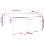 vidaXL Auvent Rétractable Rayé Anthracite 300 x 200 cm tissu