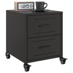 vidaXL Table de chevet noir 36x39x43 5 cm acier