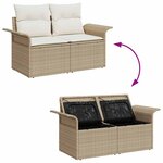 vidaXL Ensemble de canapé de jardin 6 Pièces Beige Poly rotin