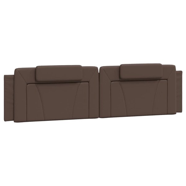 vidaXL Coussin de tête de lit marron 200 cm similicuir
